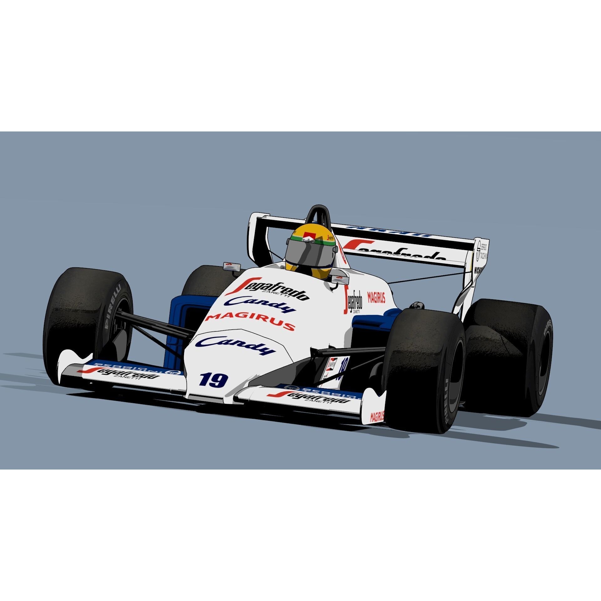 Toleman TG 184 - Low-Poly Game-Ready 3D Model - View 11
