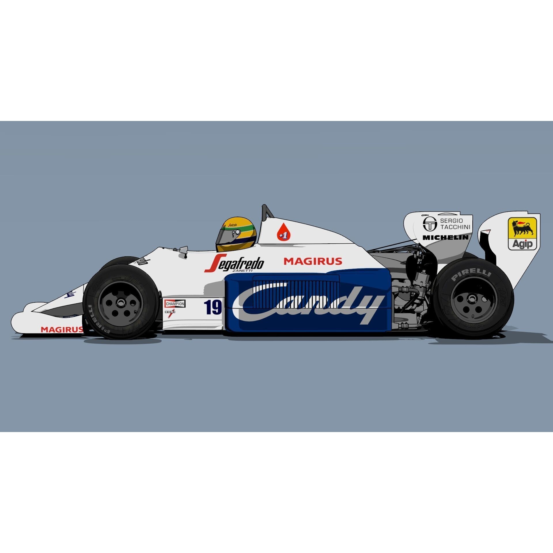 Toleman TG 184 - Low-Poly Game-Ready 3D Model - View 12
