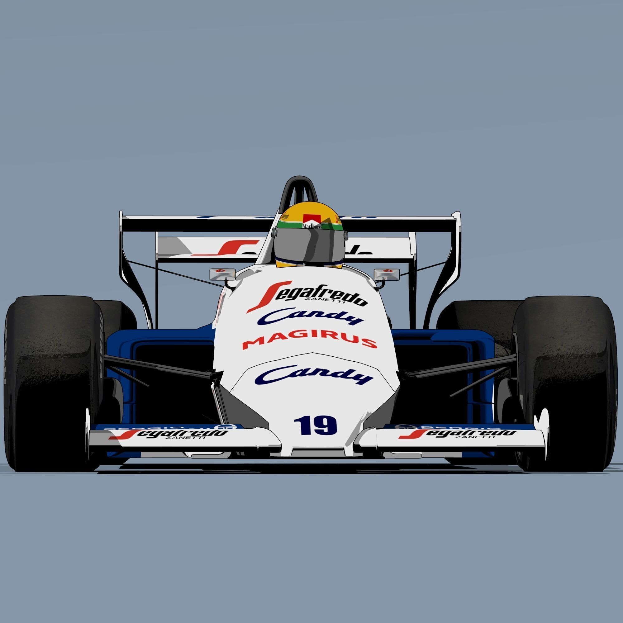 Toleman TG 184 - Low-Poly Game-Ready 3D Model - View 15