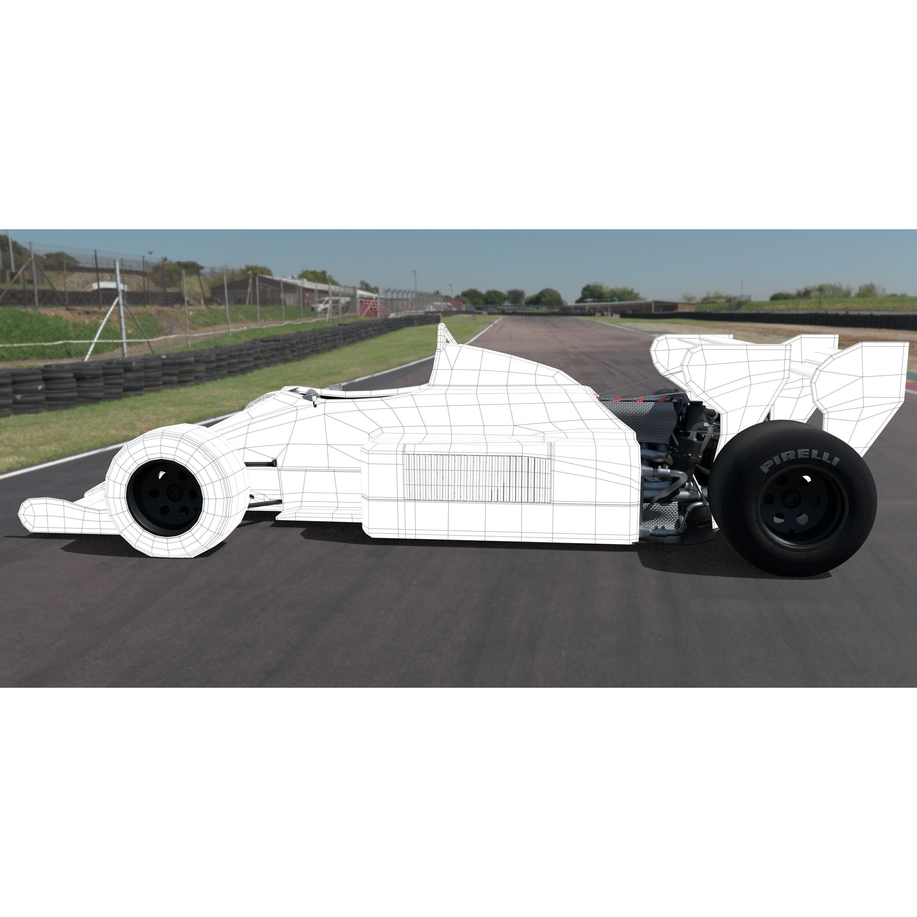 Toleman TG 184 - Low-Poly Game-Ready 3D Model - View 6