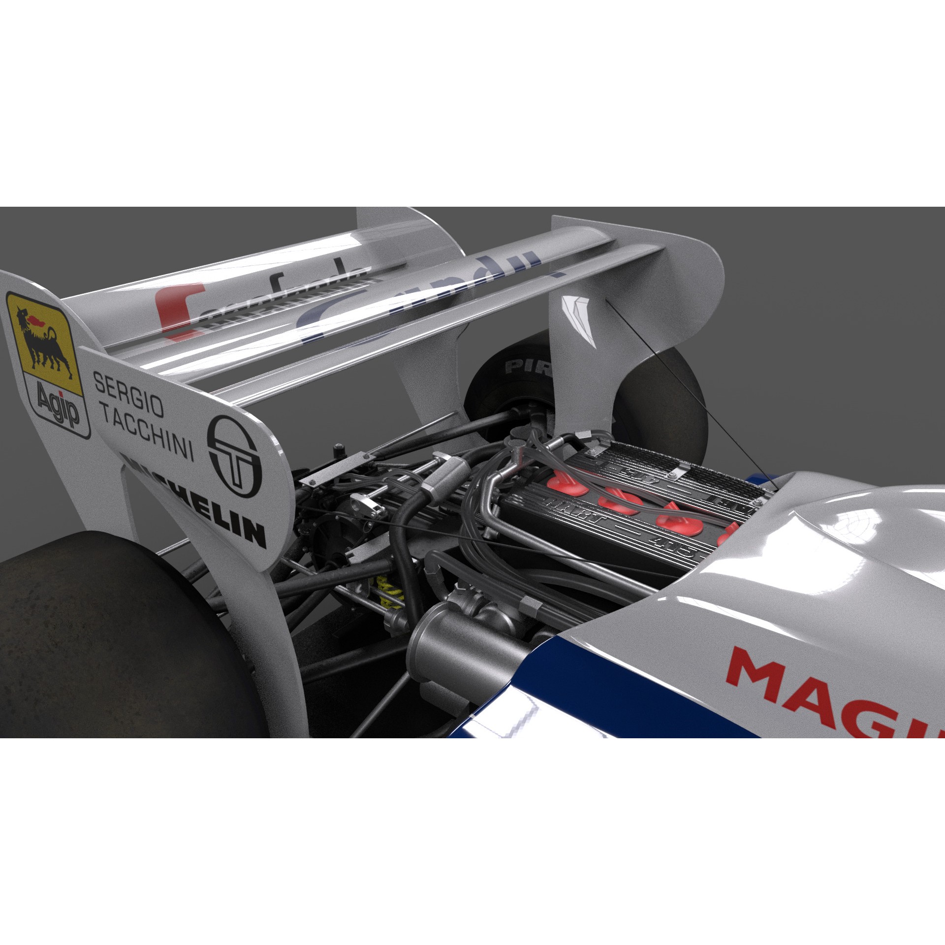 Toleman TG 184 - Low-Poly Game-Ready 3D Model - View 8