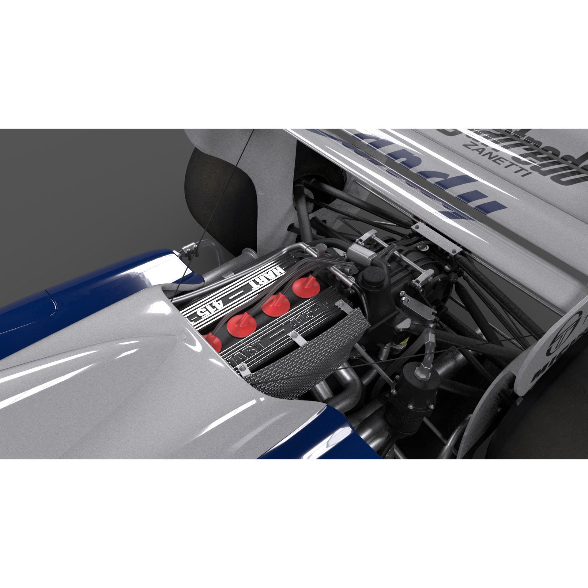 Toleman TG 184 - Low-Poly Game-Ready 3D Model - View 9