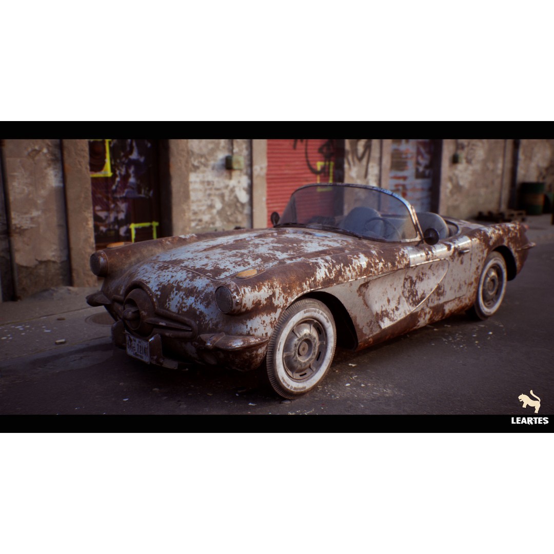 Classic Sport Car 3D Model – Low Poly Driveable Asset, FBX