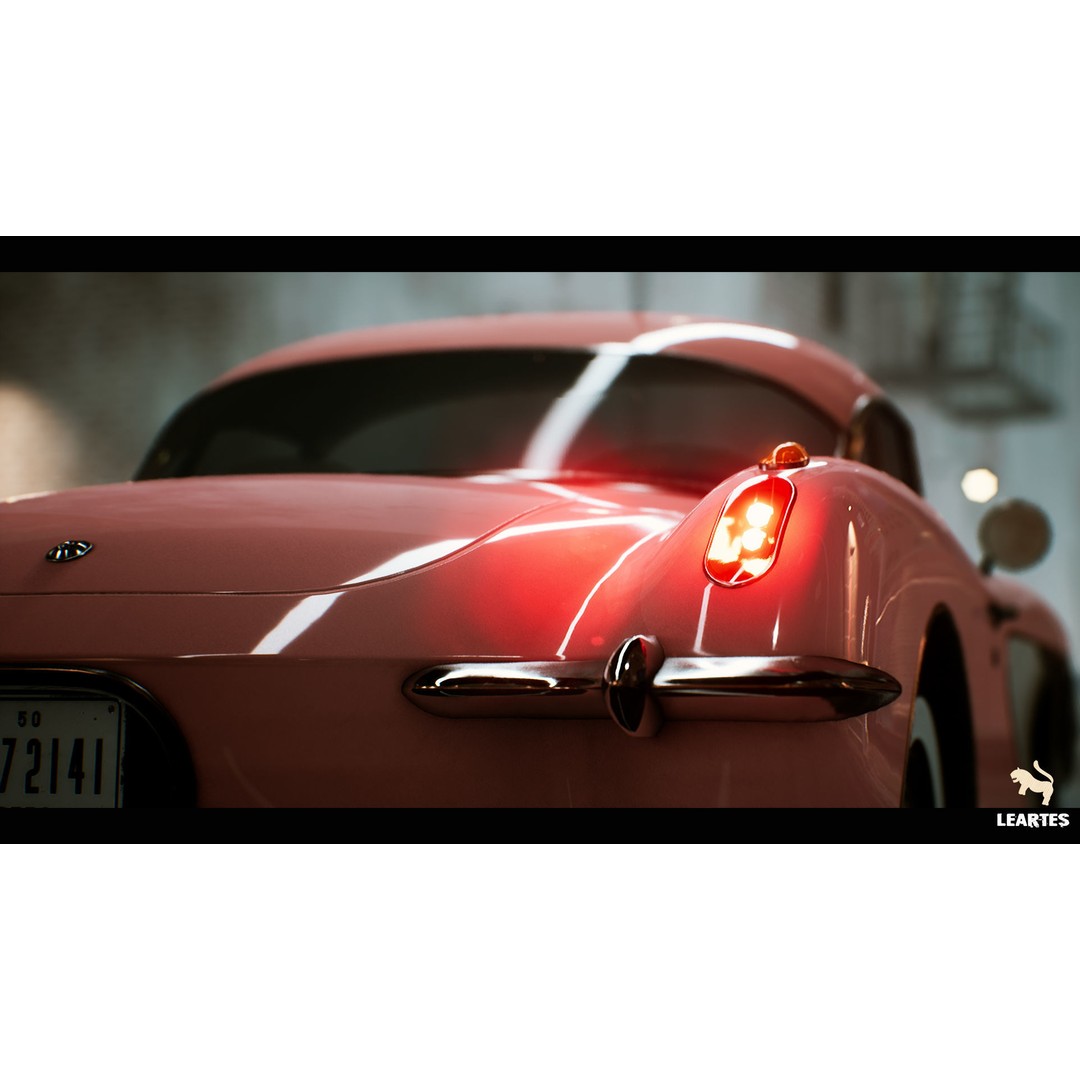 Classic Sport Car 3D Model – Low Poly Driveable Asset, FBX - View 10