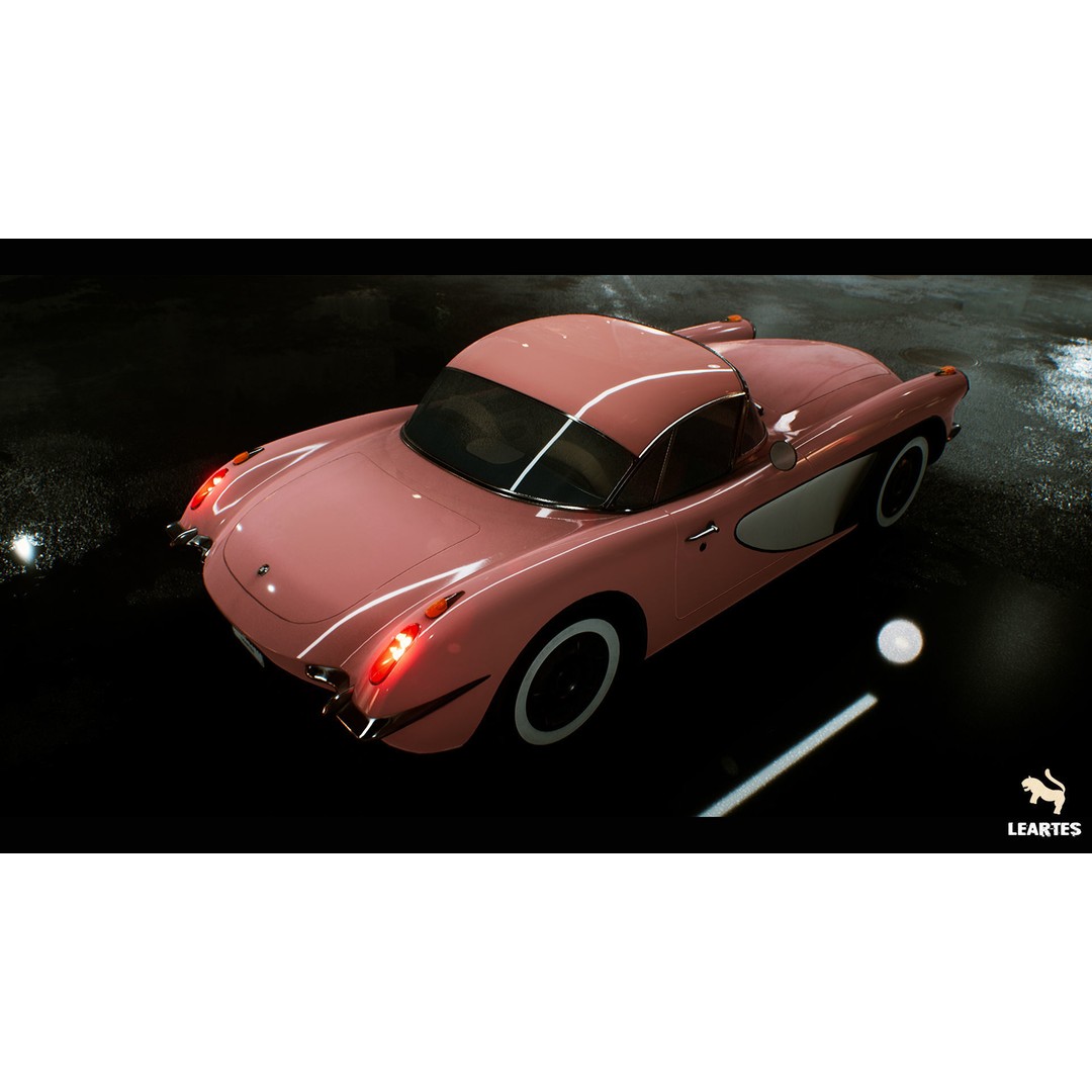 Classic Sport Car 3D Model – Low Poly Driveable Asset, FBX - View 11
