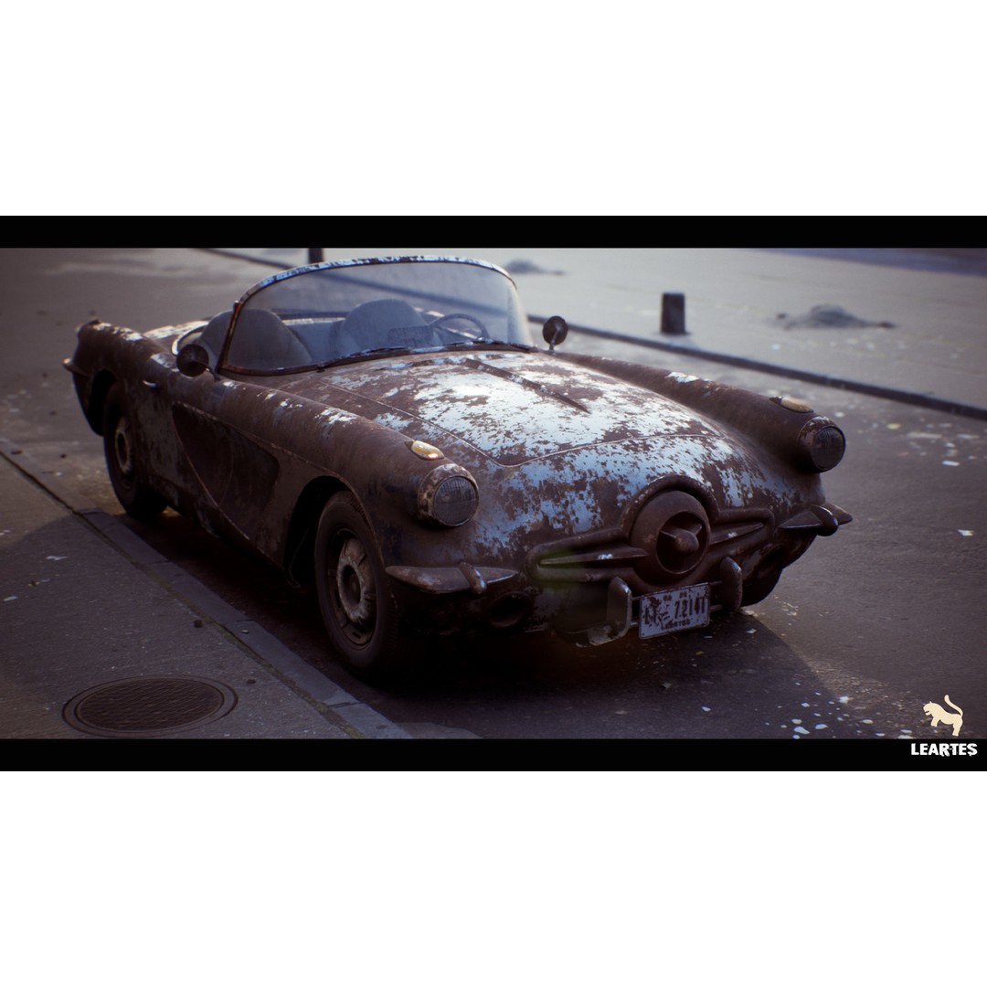 Classic Sport Car 3D Model – Low Poly Driveable Asset, FBX - View 14