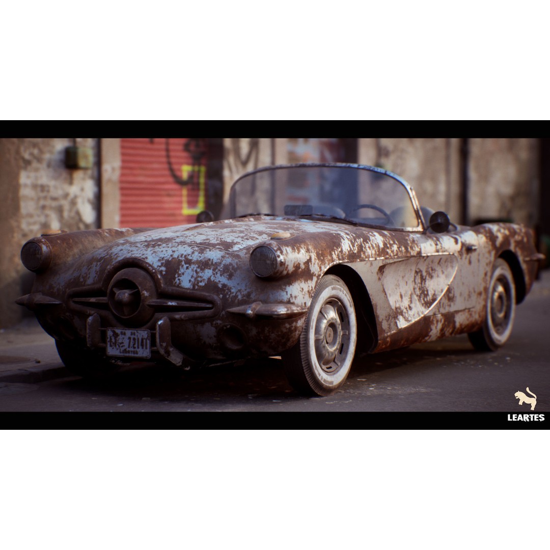 Classic Sport Car 3D Model – Low Poly Driveable Asset, FBX - View 15