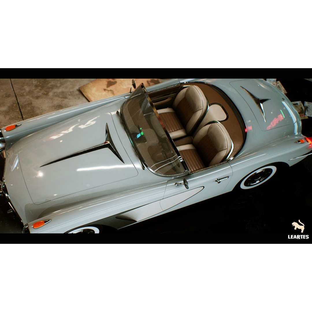 Classic Sport Car 3D Model – Low Poly Driveable Asset, FBX - View 5