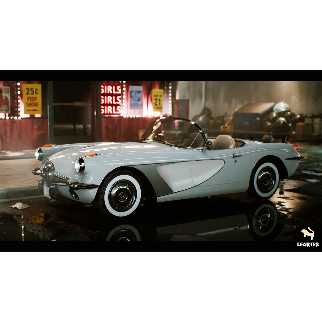 Classic Sport Car 3D Model – Low Poly Driveable Asset, FBX - View 6