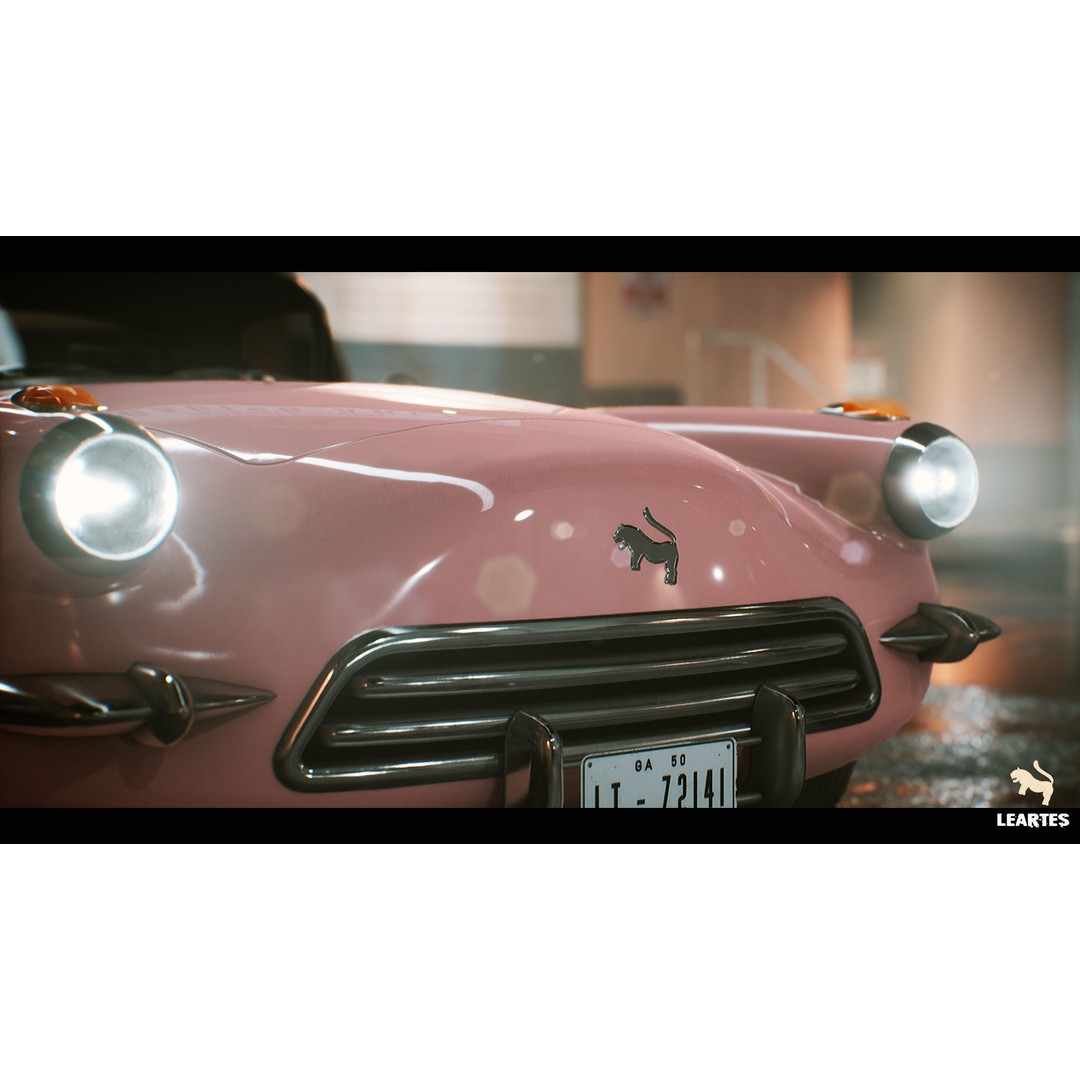 Classic Sport Car 3D Model – Low Poly Driveable Asset, FBX - View 9