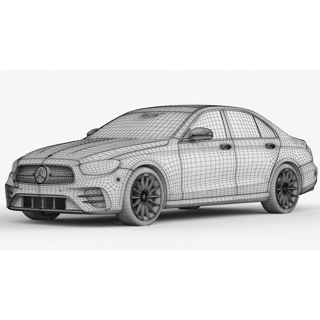 Mercedes-Benz E-Class 3D Model – High Poly Executive Car, FBX, OBJ - View 21