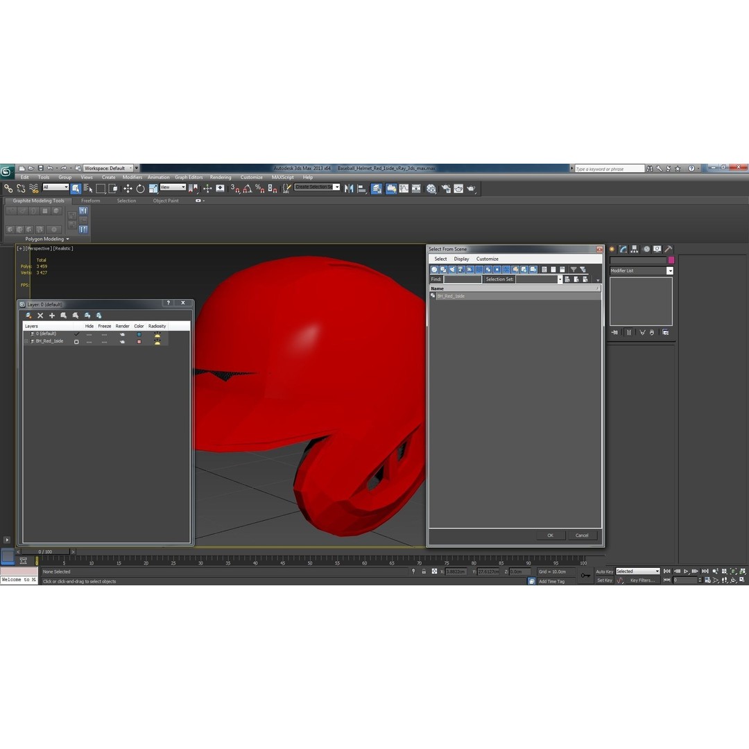 Baseball Helmet 3D Model – Low Poly Game Asset, FBX, PBR Textures