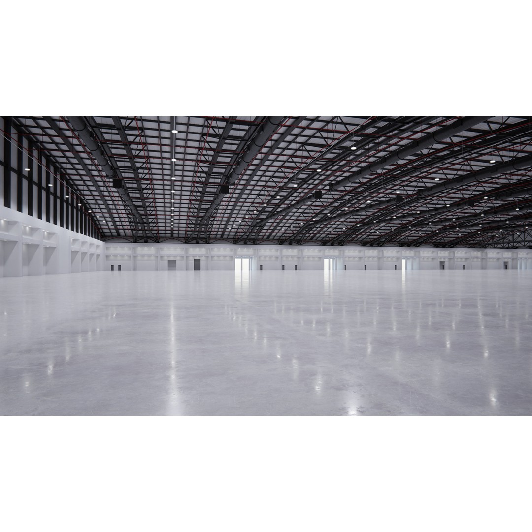 Exhibition Hall Interior 3D Model – Low Poly Game Asset, FBX, OBJ - View 4