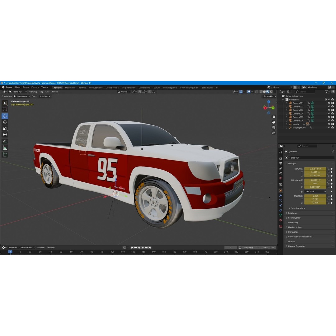Toyota Tacoma XRunner TRD 3D Model – High Poly Game Asset, FBX, OBJ - View 10