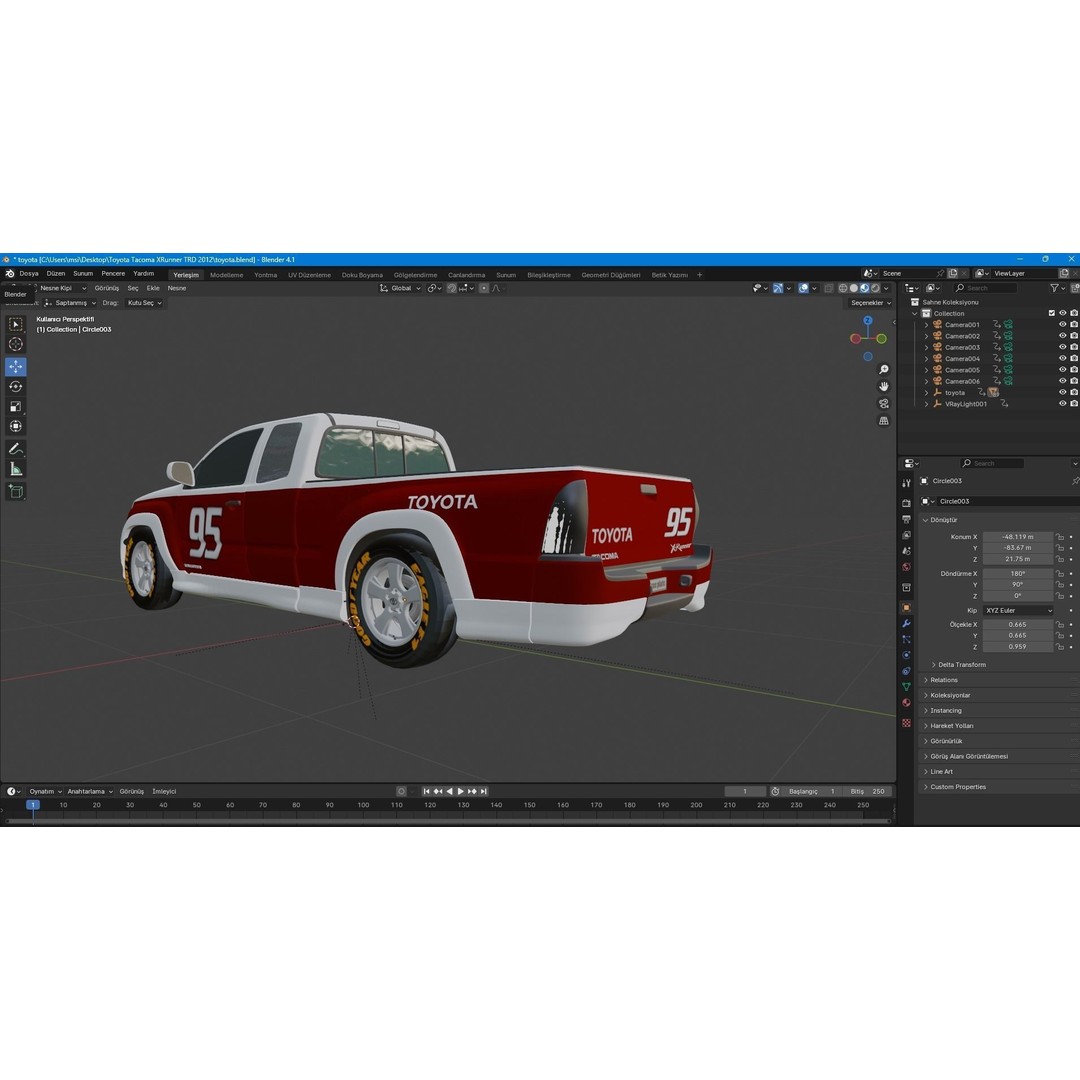 Toyota Tacoma XRunner TRD 3D Model – High Poly Game Asset, FBX, OBJ - View 11