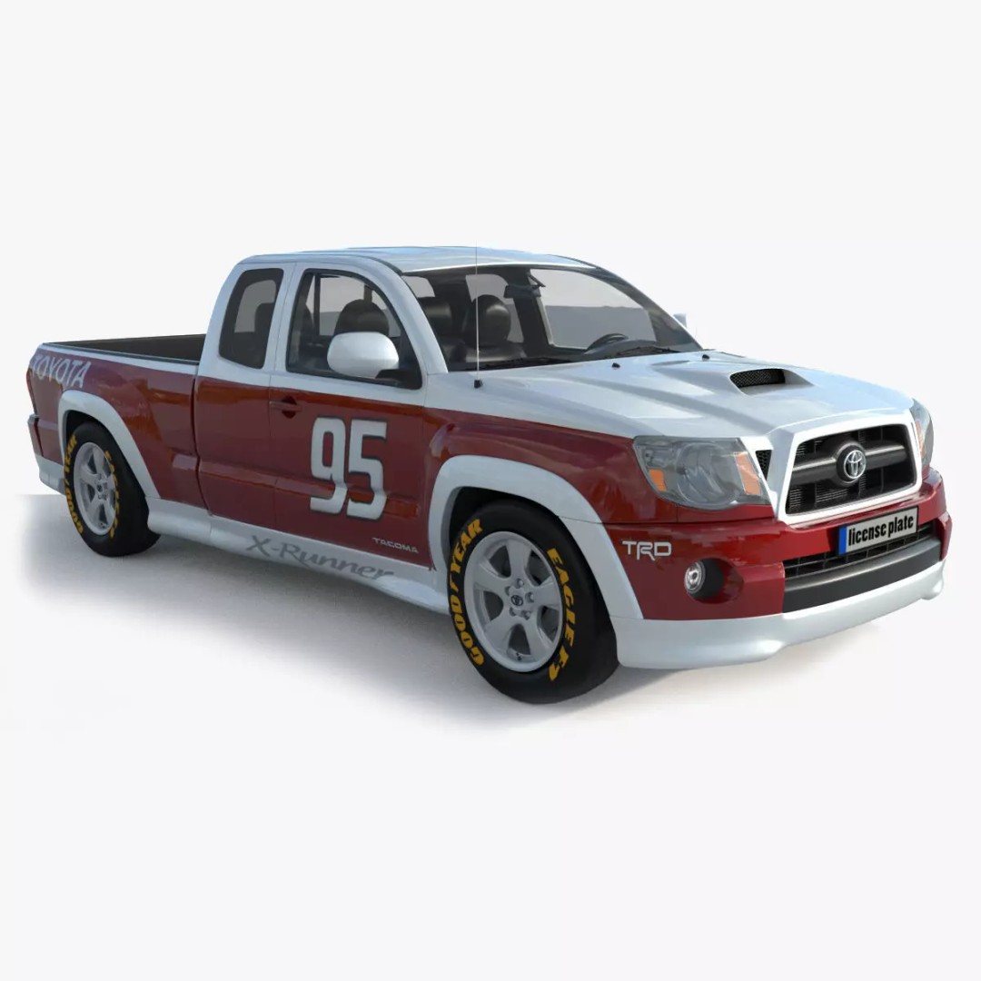 Toyota Tacoma XRunner TRD 3D Model – High Poly Game Asset, FBX, OBJ - View 2