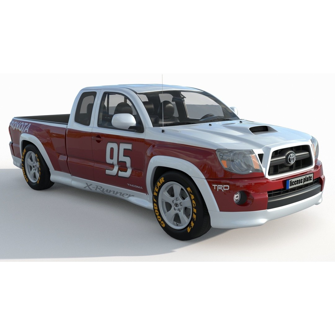 Toyota Tacoma XRunner TRD 3D Model – High Poly Game Asset, FBX, OBJ - View 3