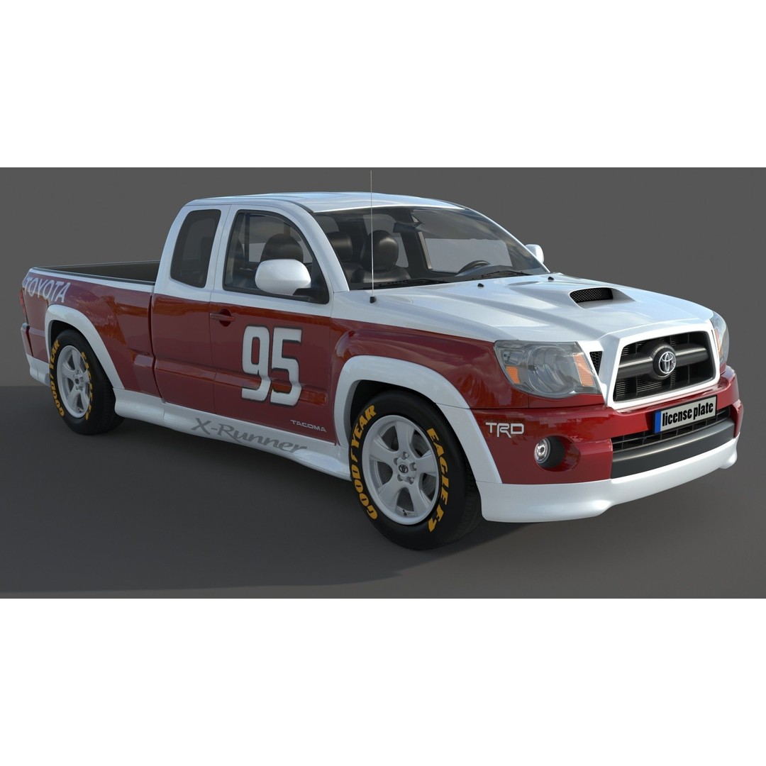 Toyota Tacoma XRunner TRD 3D Model – High Poly Game Asset, FBX, OBJ - View 4