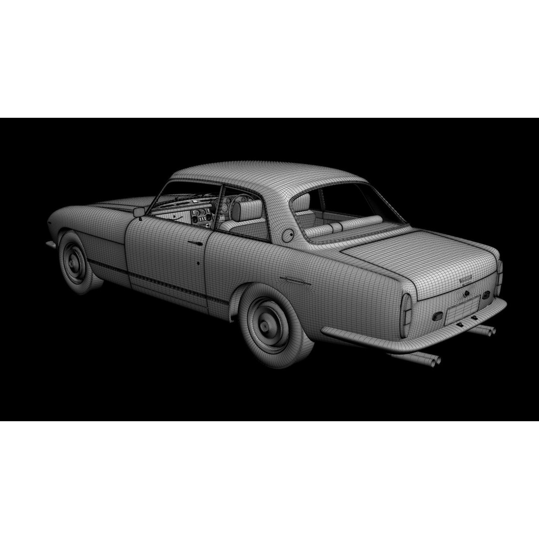 Bristol 411 Series 2 3D Model – High Poly Classic Car with Textures