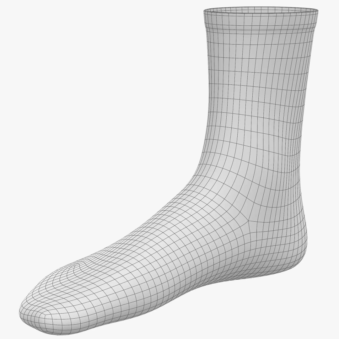 Socks 3D Model – Low Poly Realistic Clothing, FBX, OBJ, Blender - View 10
