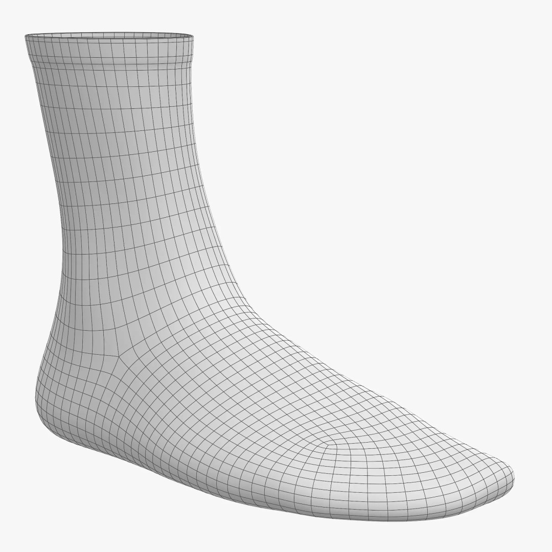 Socks 3D Model – Low Poly Realistic Clothing, FBX, OBJ, Blender - View 11