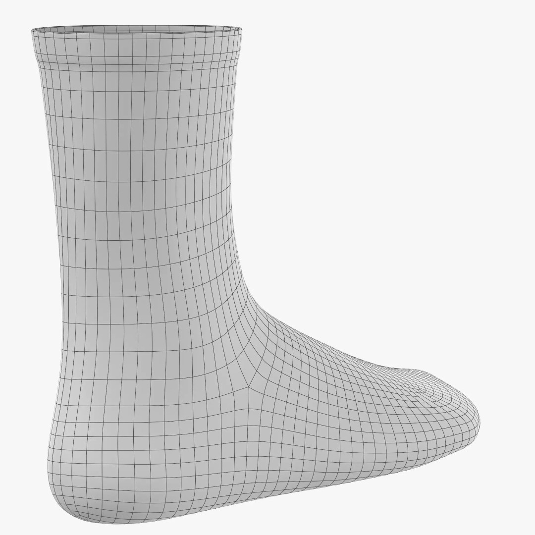 Socks 3D Model – Low Poly Realistic Clothing, FBX, OBJ, Blender - View 13
