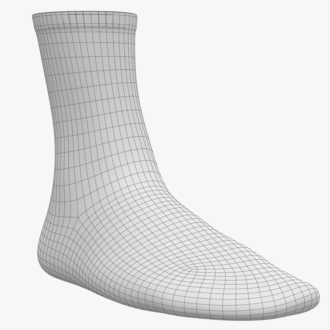 Socks 3D Model – Low Poly Realistic Clothing, FBX, OBJ, Blender - View 14