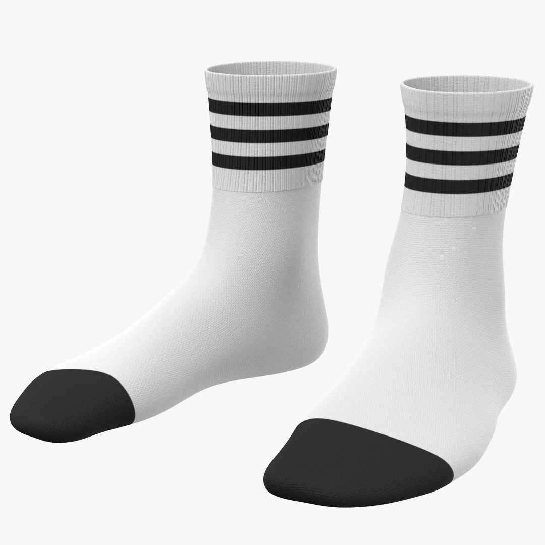 Socks 3D Model – Low Poly Realistic Clothing, FBX, OBJ, Blender - View 2
