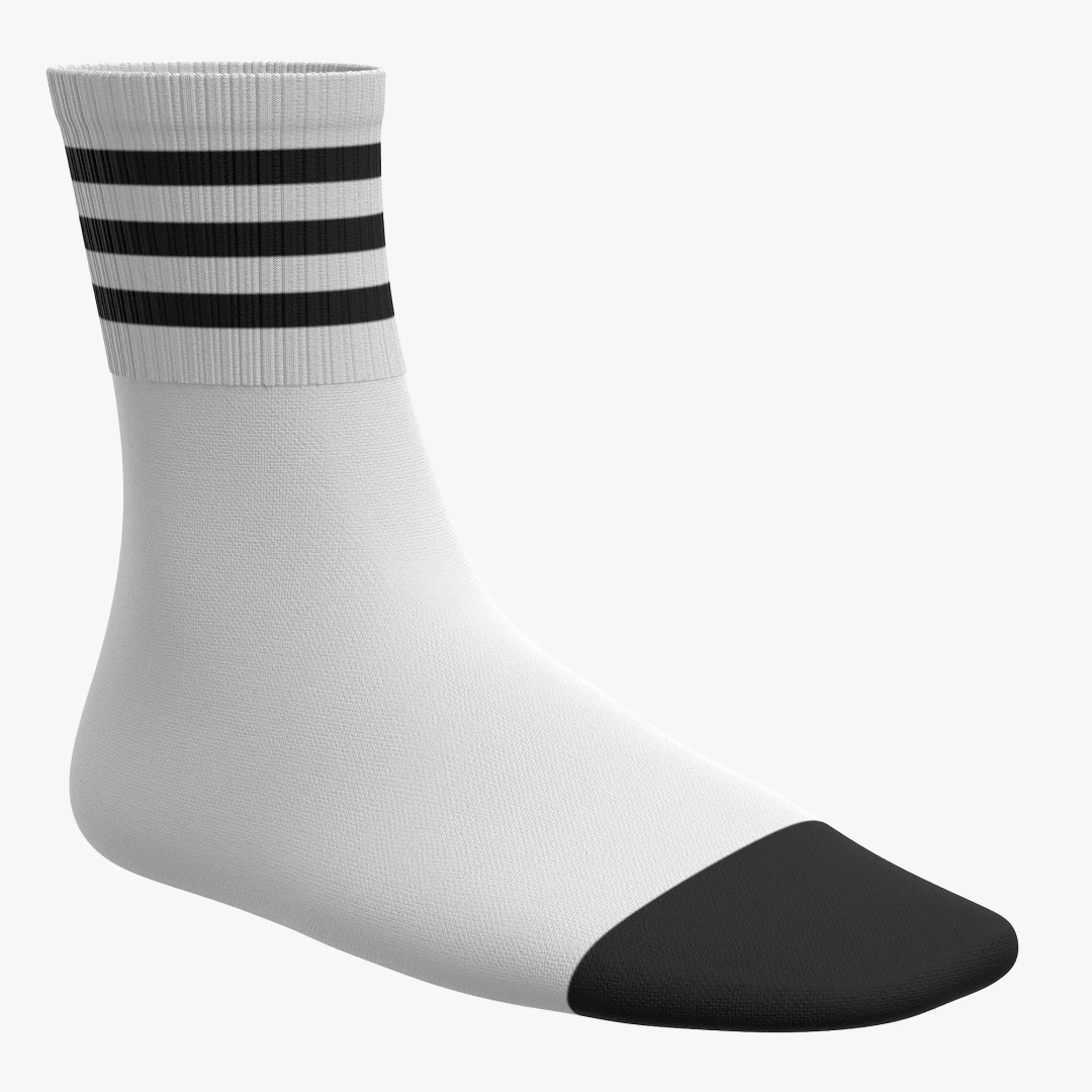 Socks 3D Model – Low Poly Realistic Clothing, FBX, OBJ, Blender - View 4