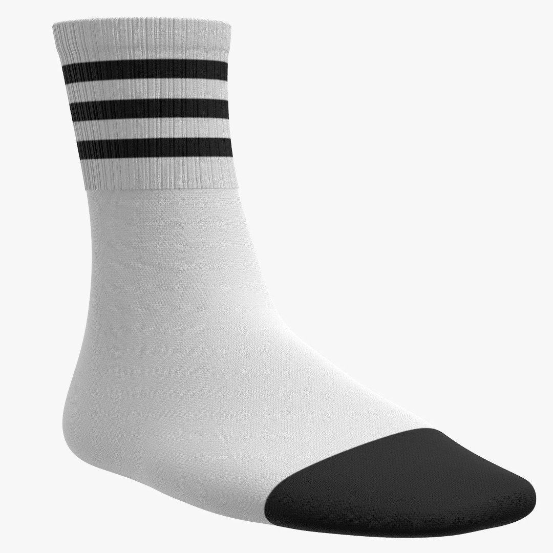 Socks 3D Model – Low Poly Realistic Clothing, FBX, OBJ, Blender - View 7