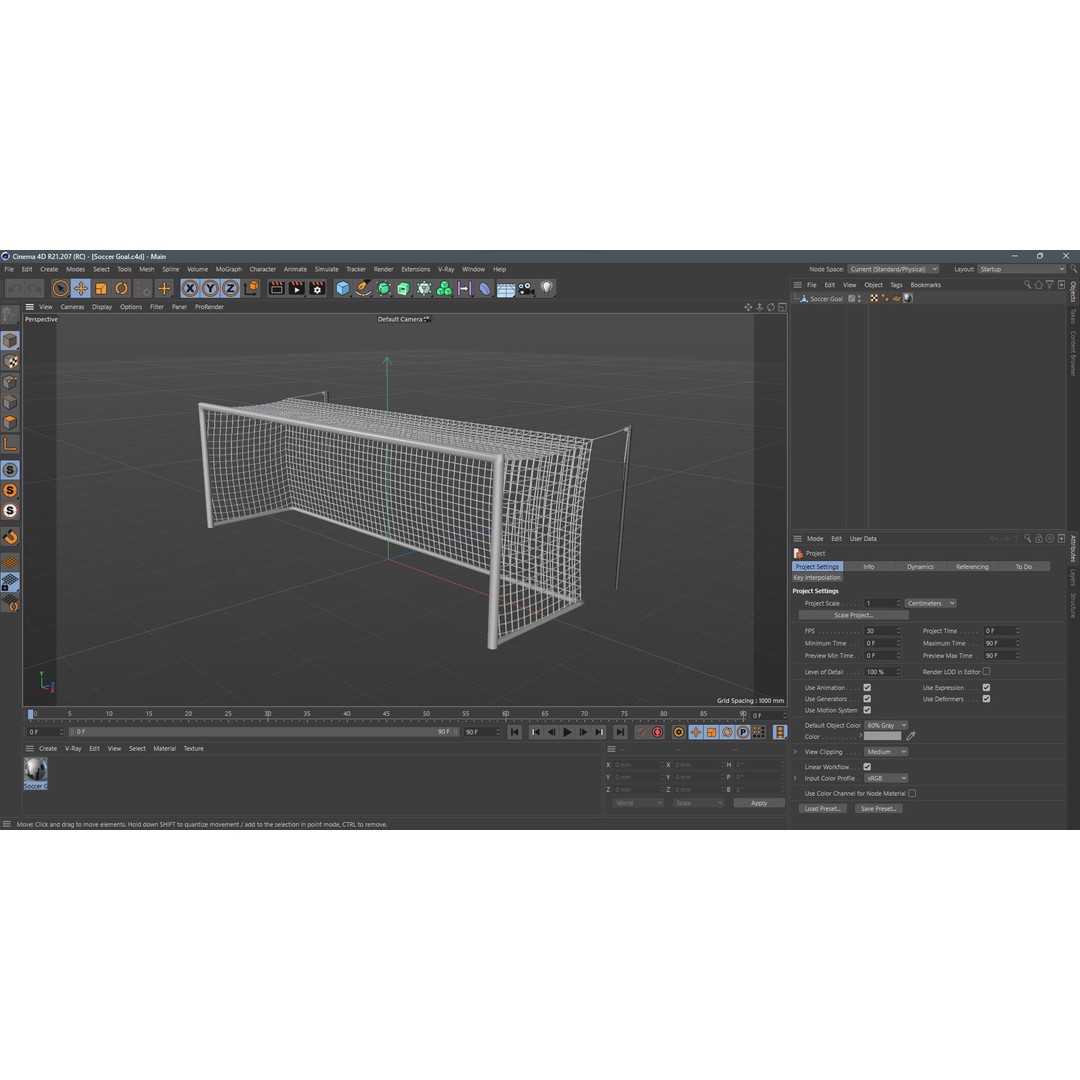 Soccer Goal 3D Model – Low Poly Game Asset, FBX, PBR Textures - View 14
