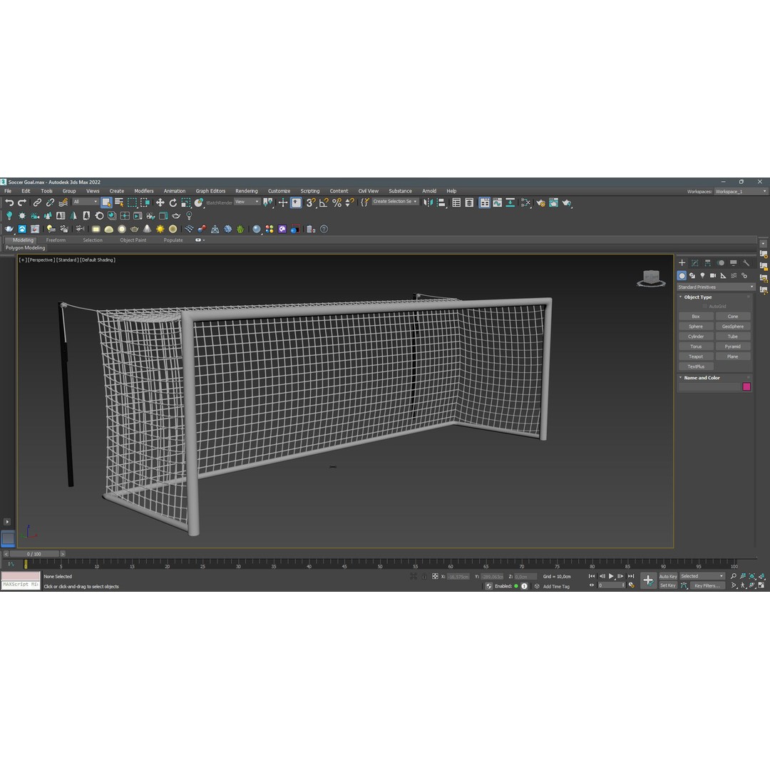 Soccer Goal 3D Model – Low Poly Game Asset, FBX, PBR Textures - View 15