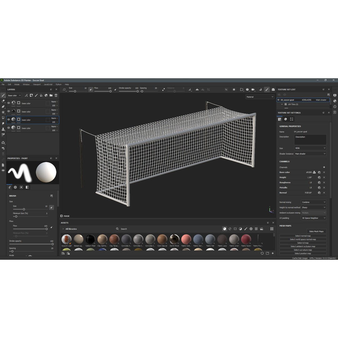 Soccer Goal 3D Model – Low Poly Game Asset, FBX, PBR Textures - View 16