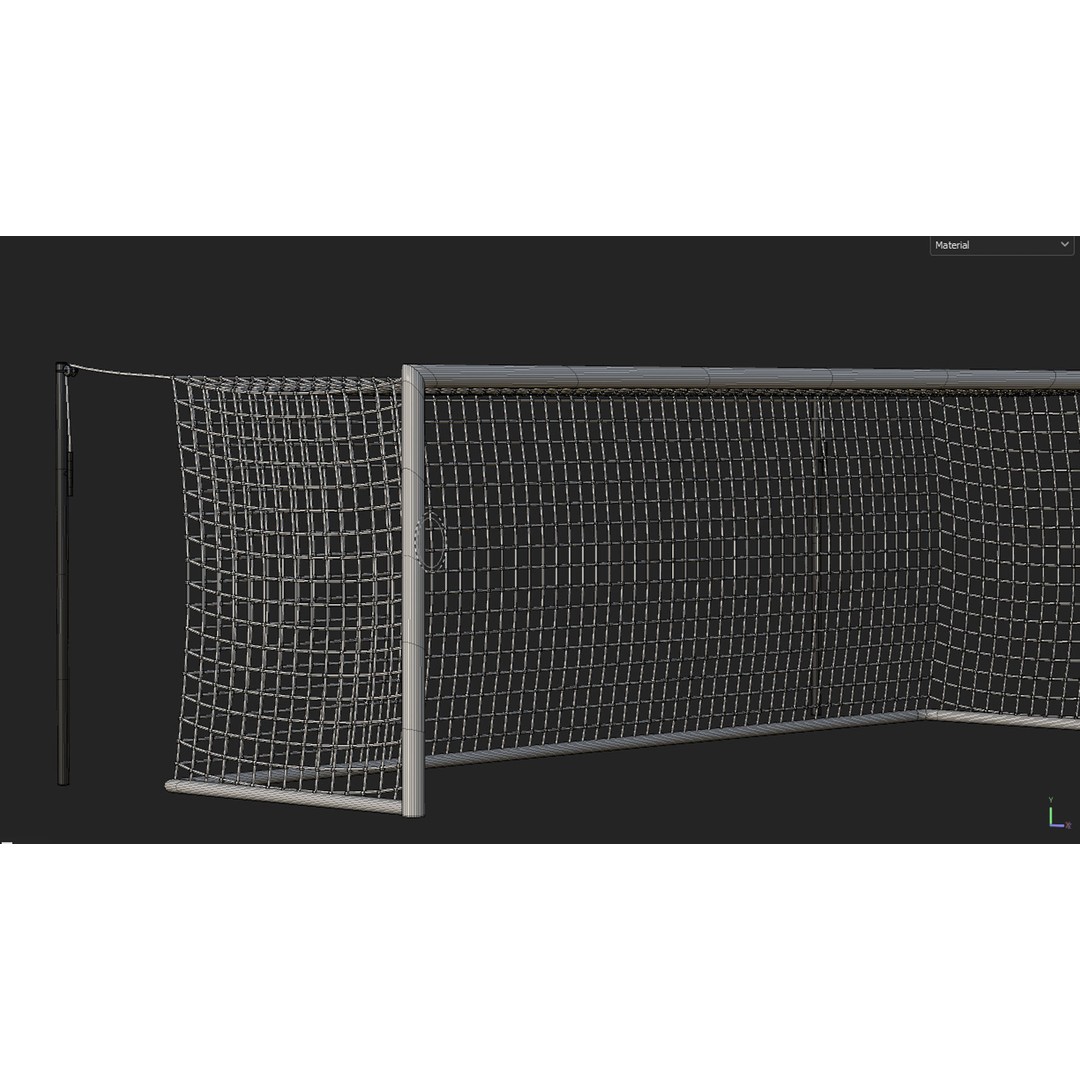 Soccer Goal 3D Model – Low Poly Game Asset, FBX, PBR Textures - View 17