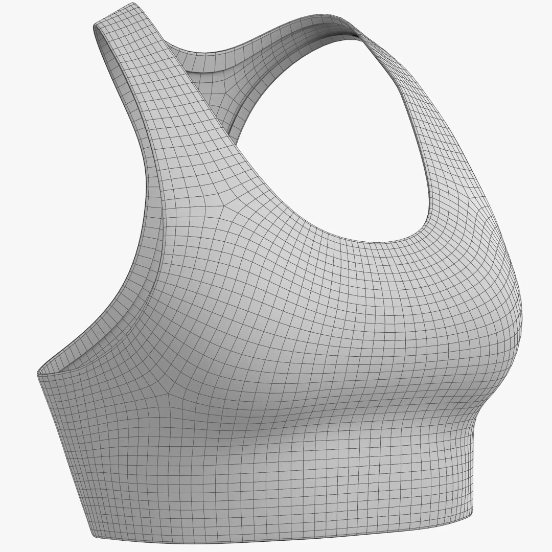 Sport Bra 3D Model – Low Poly Clothing Asset, PBR Textures, FBX - View 11