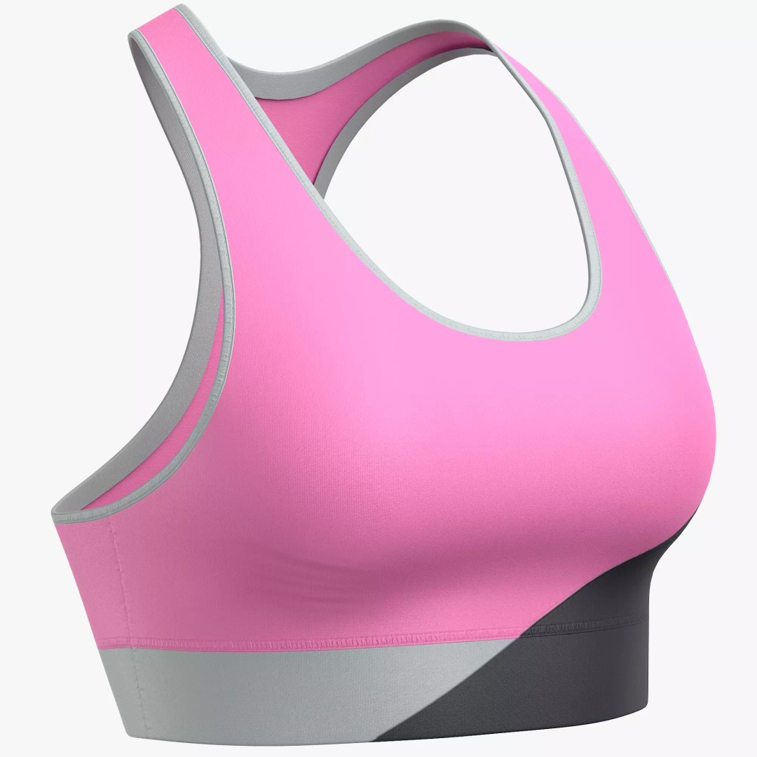 Sport Bra 3D Model – Low Poly Clothing Asset, PBR Textures, FBX - View 3