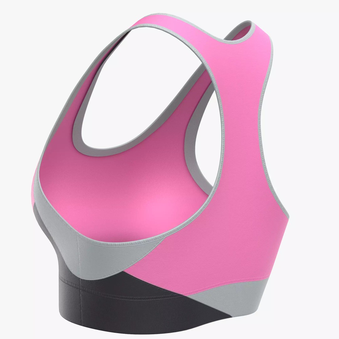 Sport Bra 3D Model – Low Poly Clothing Asset, PBR Textures, FBX - View 5