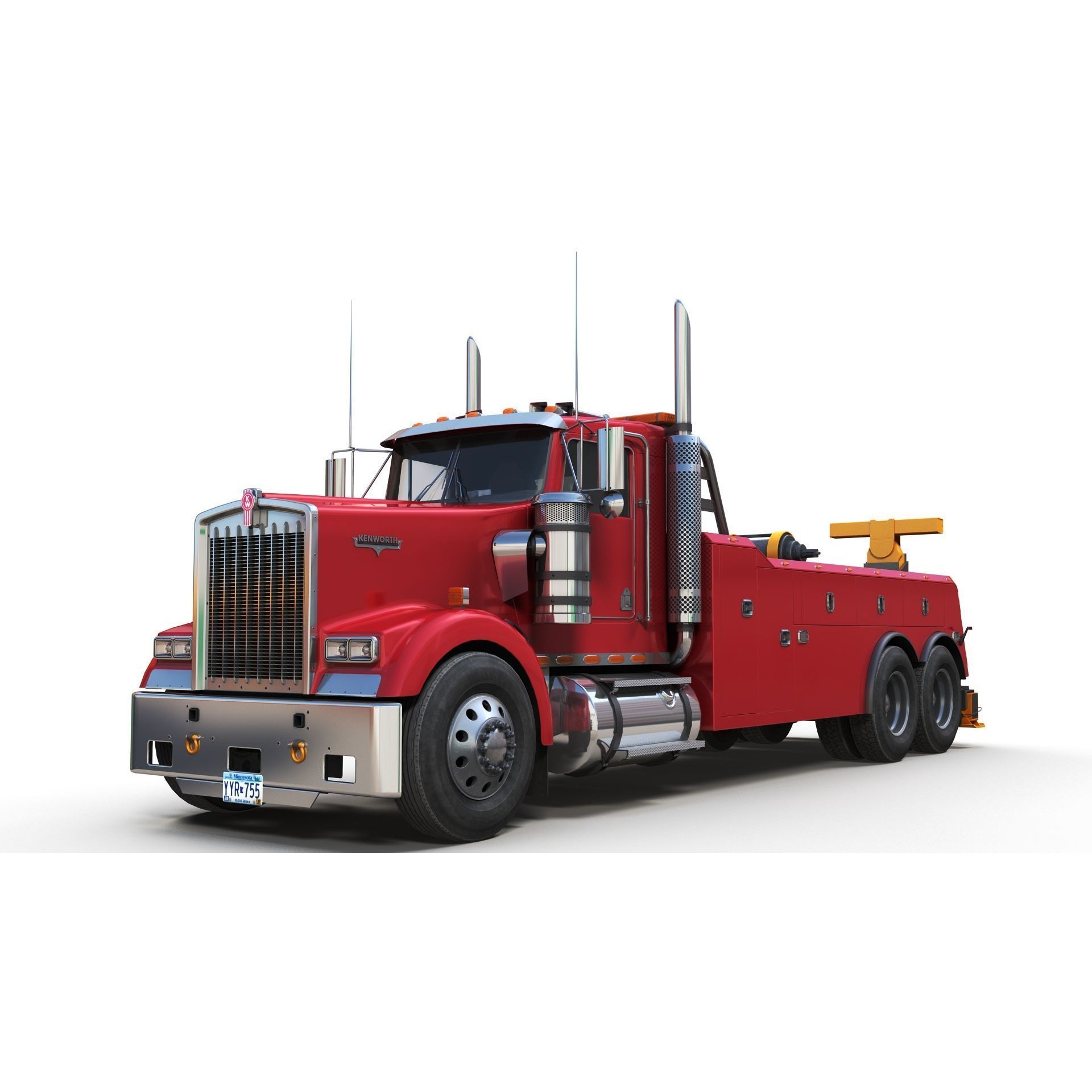 Kenworth W900 Wrecker - Low-Poly Game-Ready 3D Model - View 10
