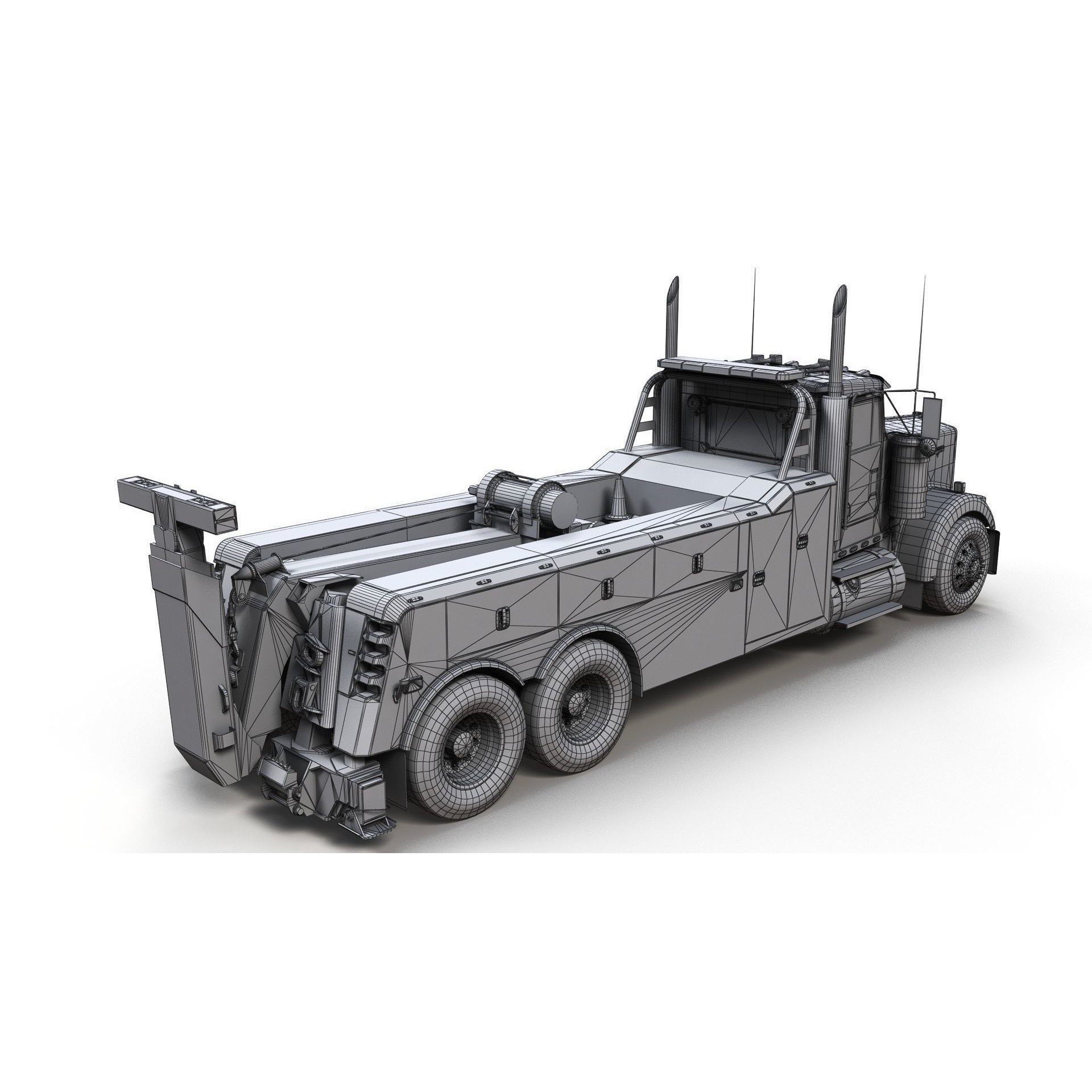 Kenworth W900 Wrecker - Low-Poly Game-Ready 3D Model - View 12