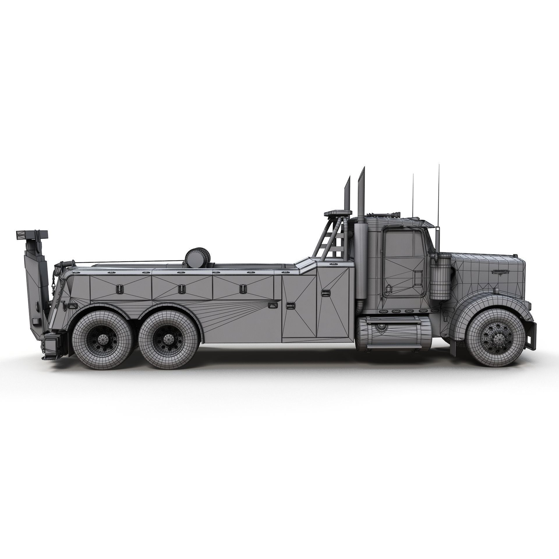 Kenworth W900 Wrecker - Low-Poly Game-Ready 3D Model - View 13