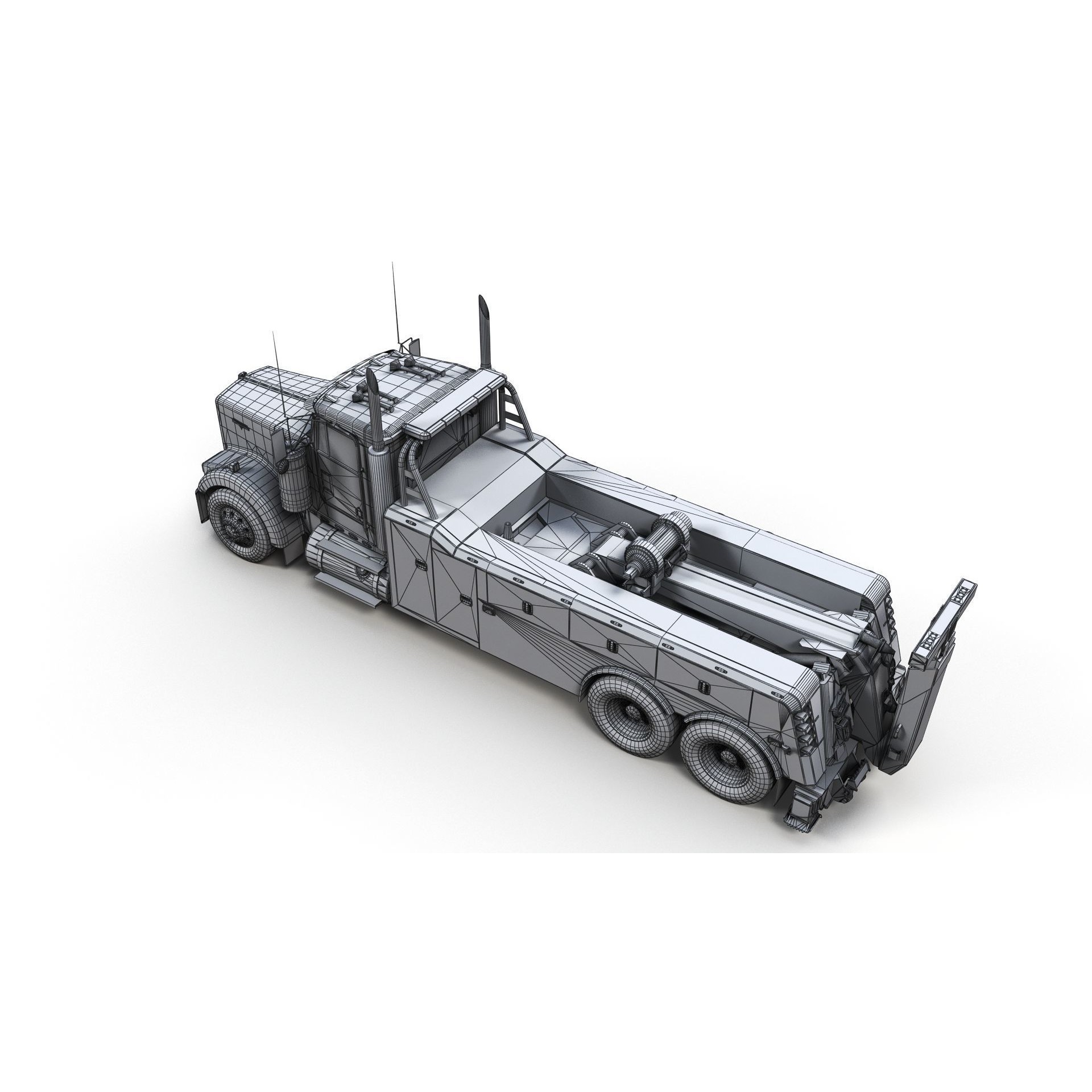 Kenworth W900 Wrecker - Low-Poly Game-Ready 3D Model - View 14