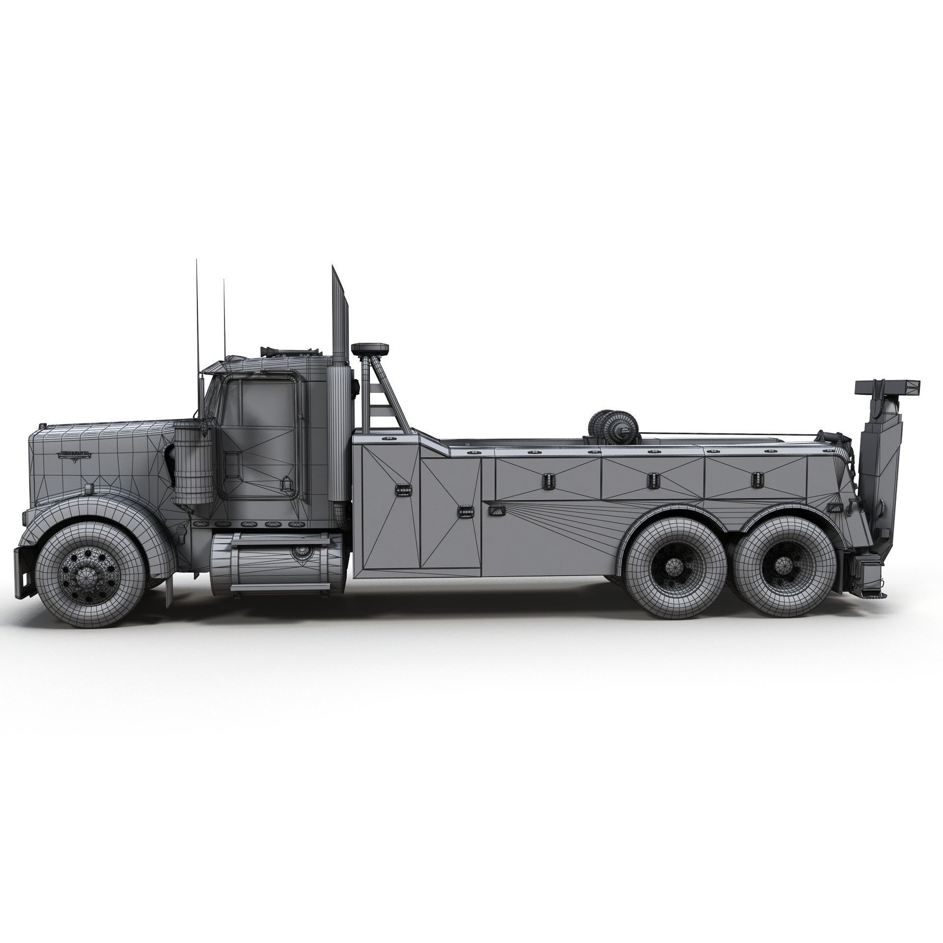 Kenworth W900 Wrecker - Low-Poly Game-Ready 3D Model - View 15