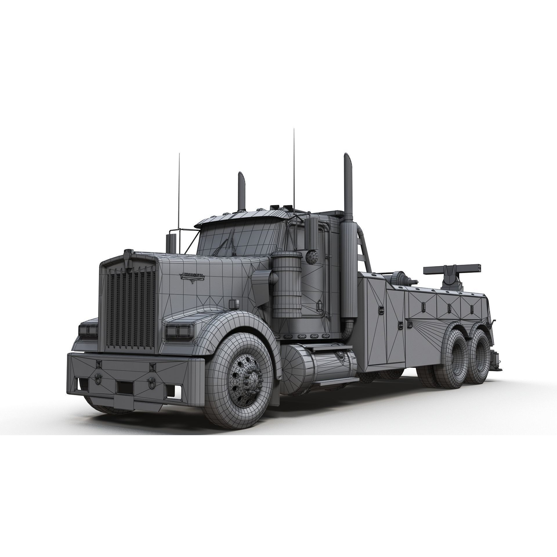Kenworth W900 Wrecker - Low-Poly Game-Ready 3D Model - View 18