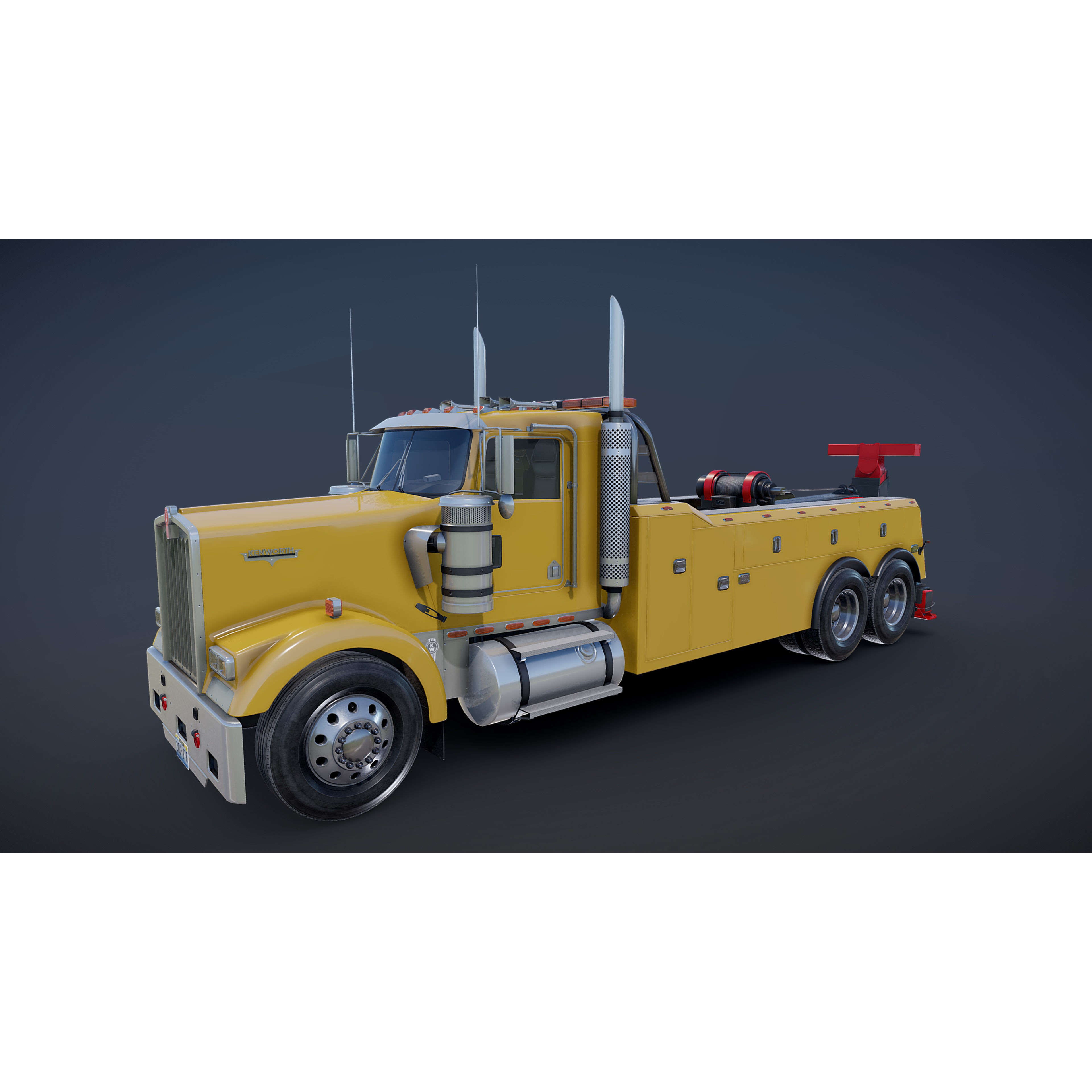 Kenworth W900 Wrecker - Low-Poly Game-Ready 3D Model - View 19