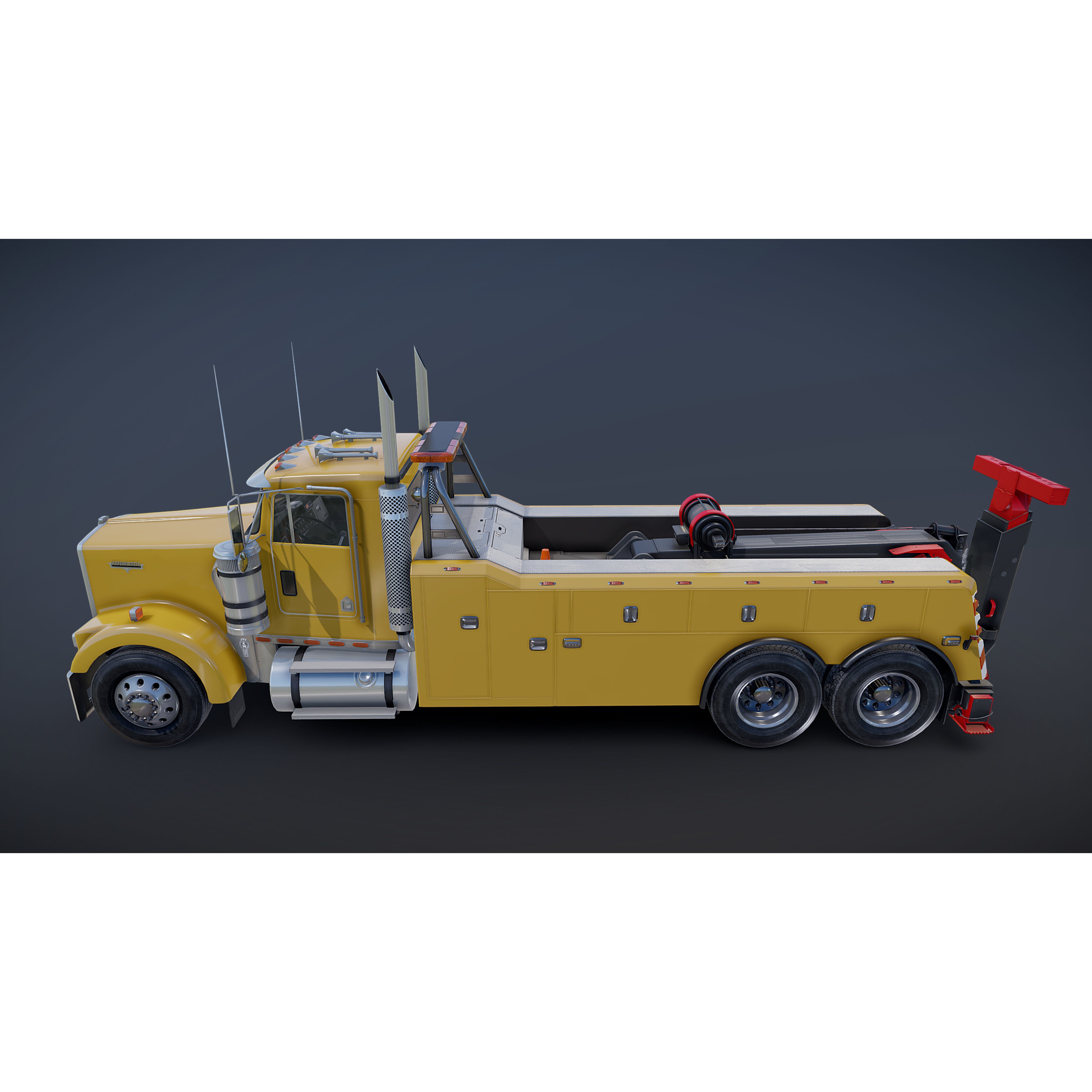 Kenworth W900 Wrecker - Low-Poly Game-Ready 3D Model - View 23