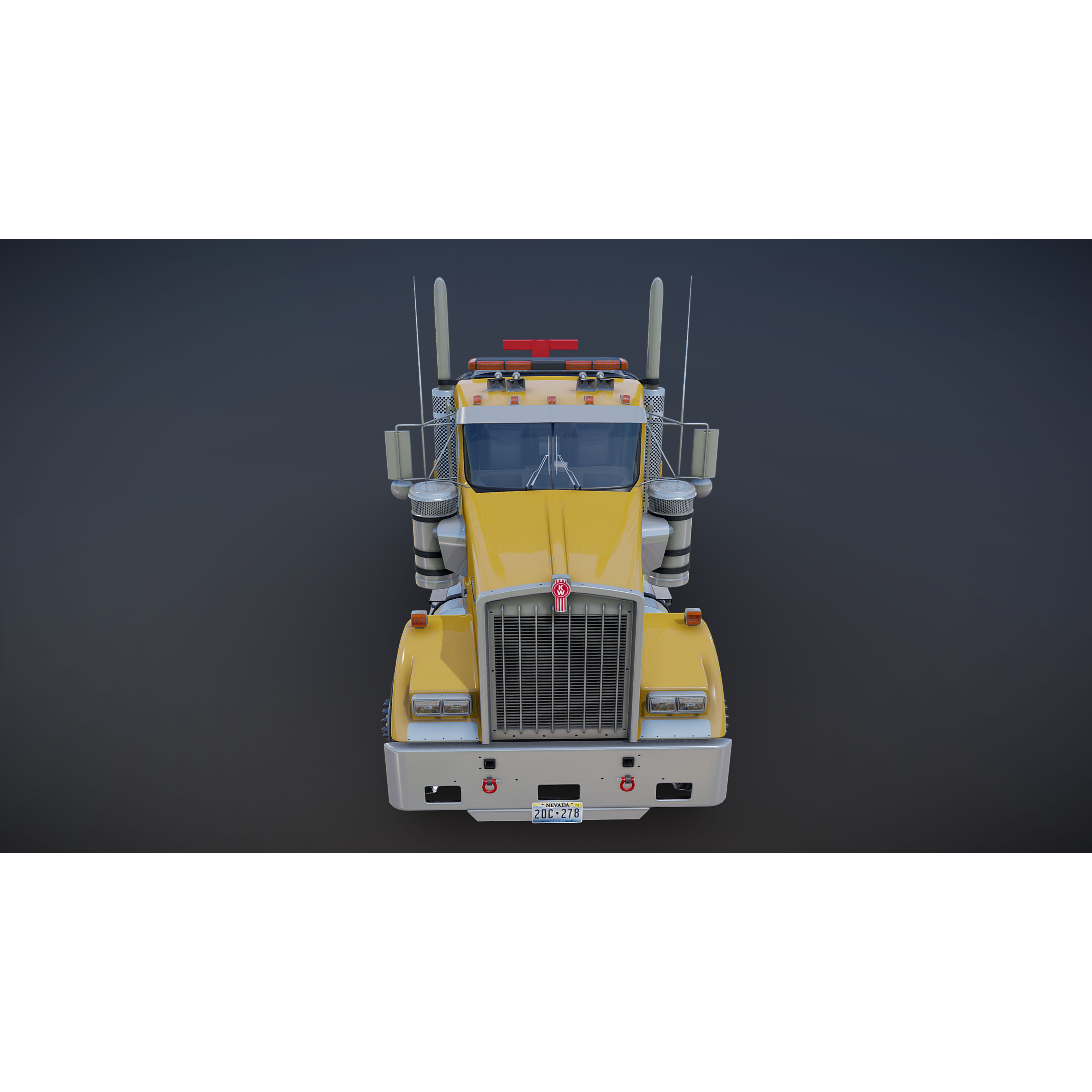 Kenworth W900 Wrecker - Low-Poly Game-Ready 3D Model - View 24