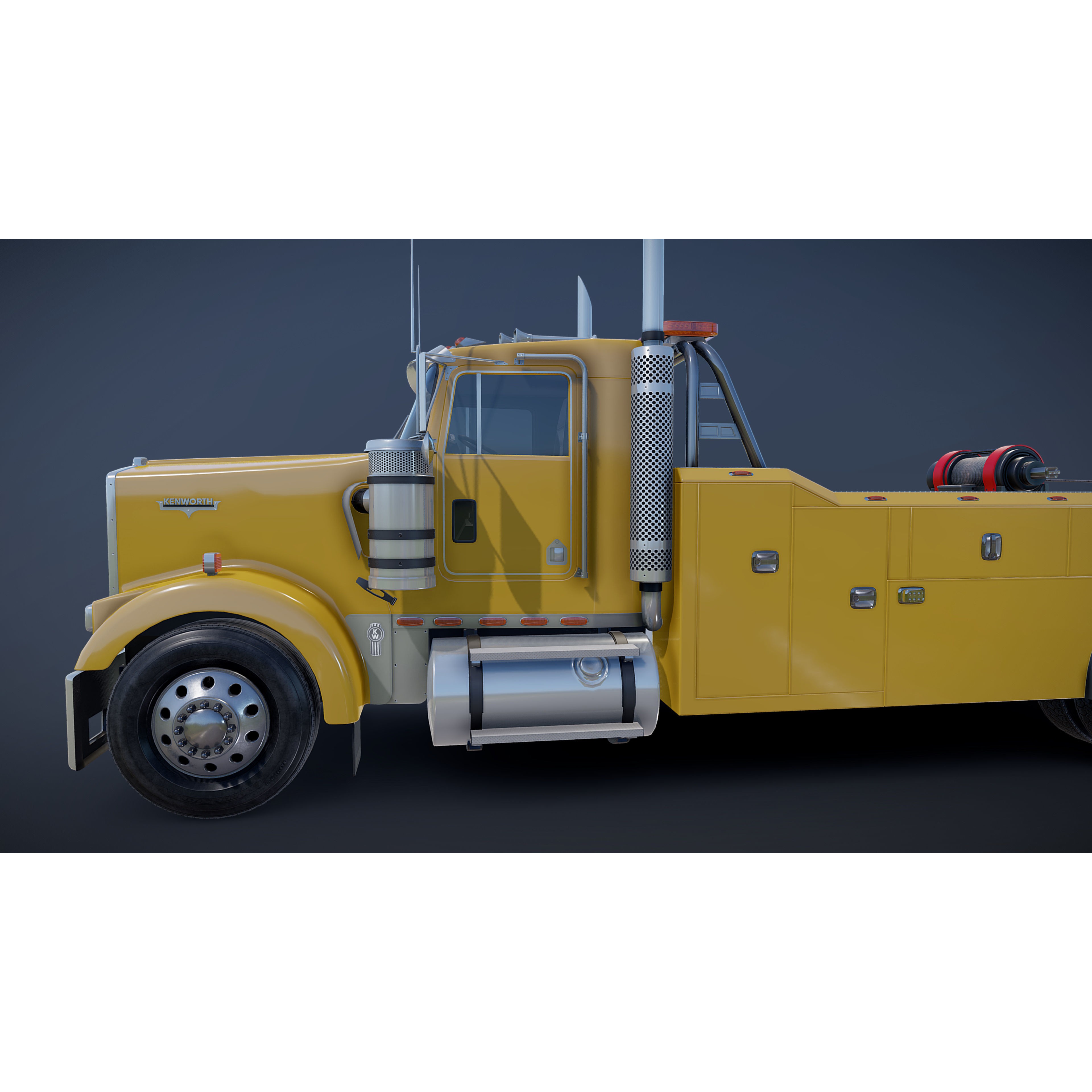 Kenworth W900 Wrecker - Low-Poly Game-Ready 3D Model - View 31