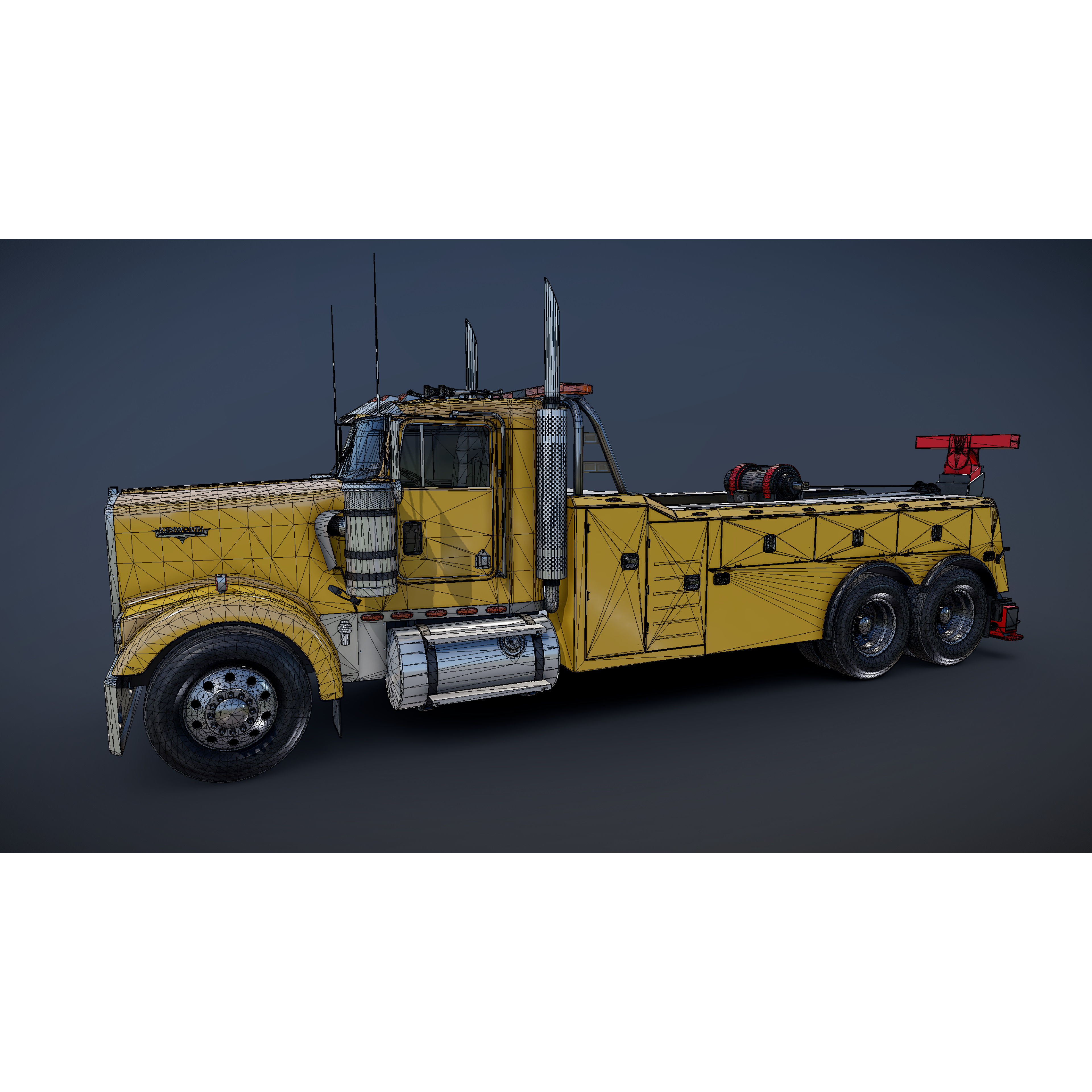 Kenworth W900 Wrecker - Low-Poly Game-Ready 3D Model - View 32