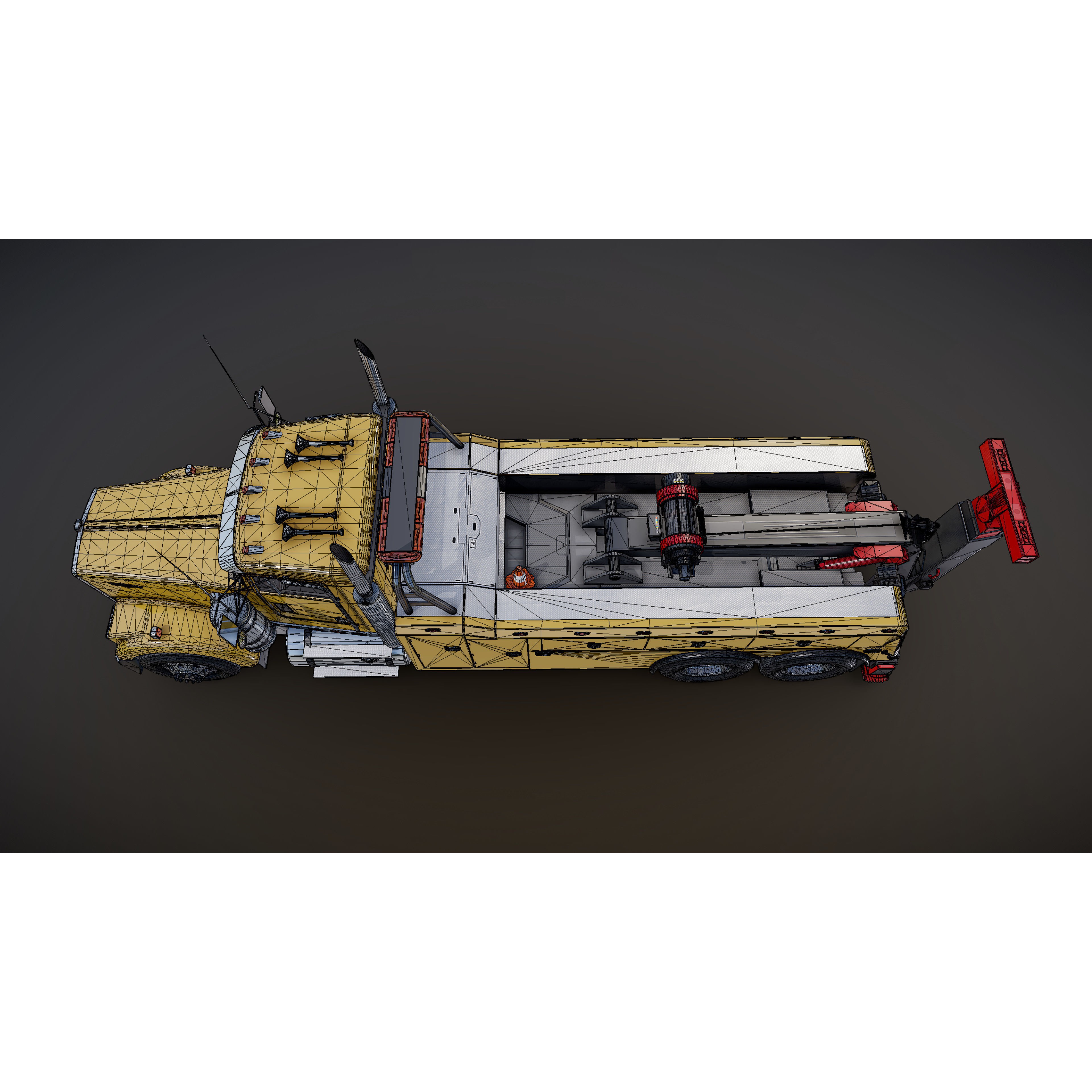 Kenworth W900 Wrecker - Low-Poly Game-Ready 3D Model - View 34