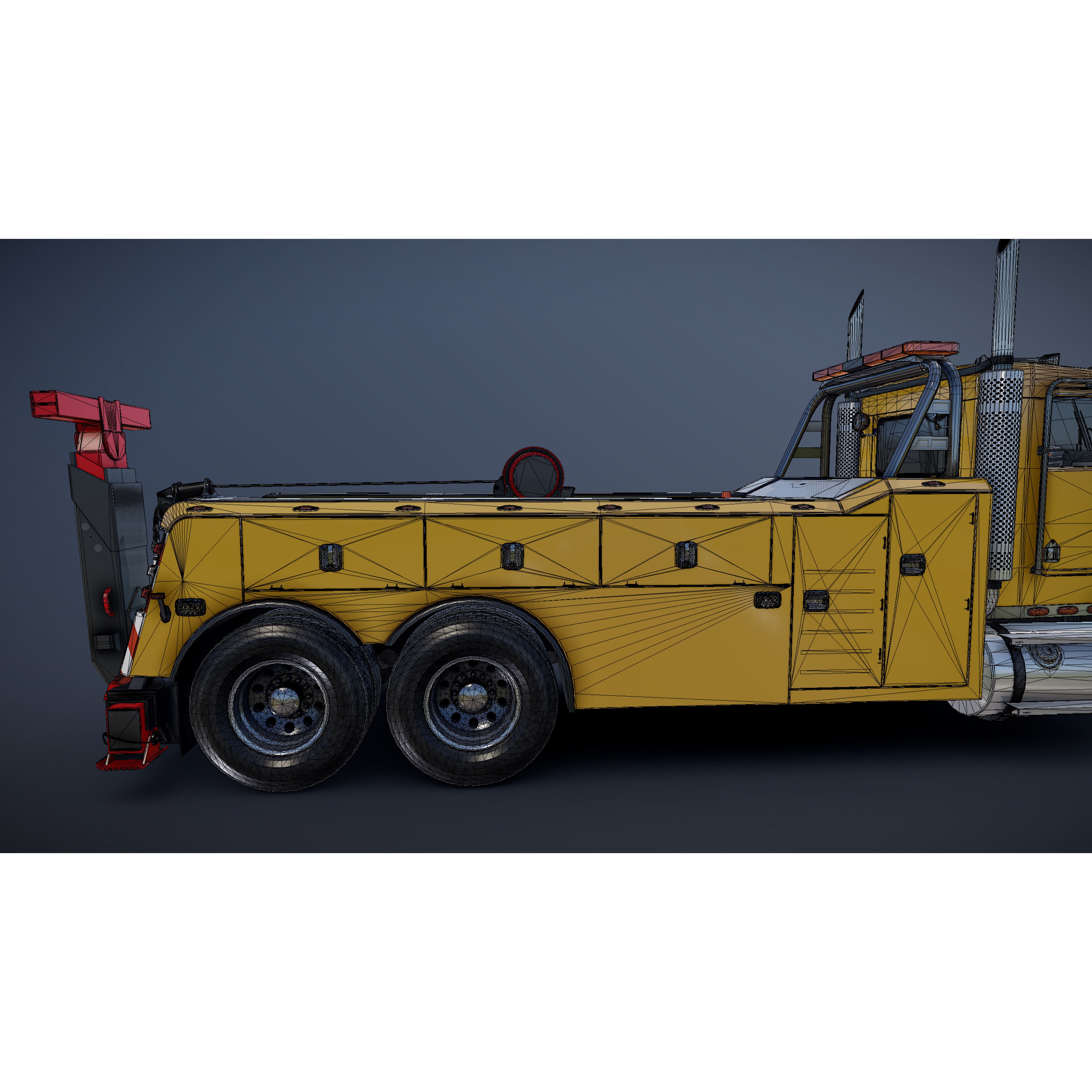 Kenworth W900 Wrecker - Low-Poly Game-Ready 3D Model - View 37